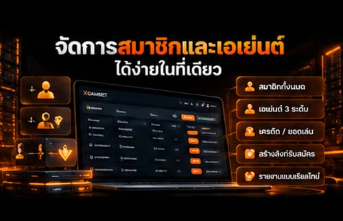 ระบบจัดการสมาชิกและเอเย่นต์ของเว็บพนัน ดูเครดิต ยอดเล่น และรายงาน
