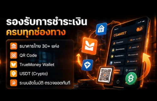 ระบบฝากถอนอัตโนมัติเว็บพนัน รองรับธนาคารไทย QR Code วอลเล็ต และ USDT